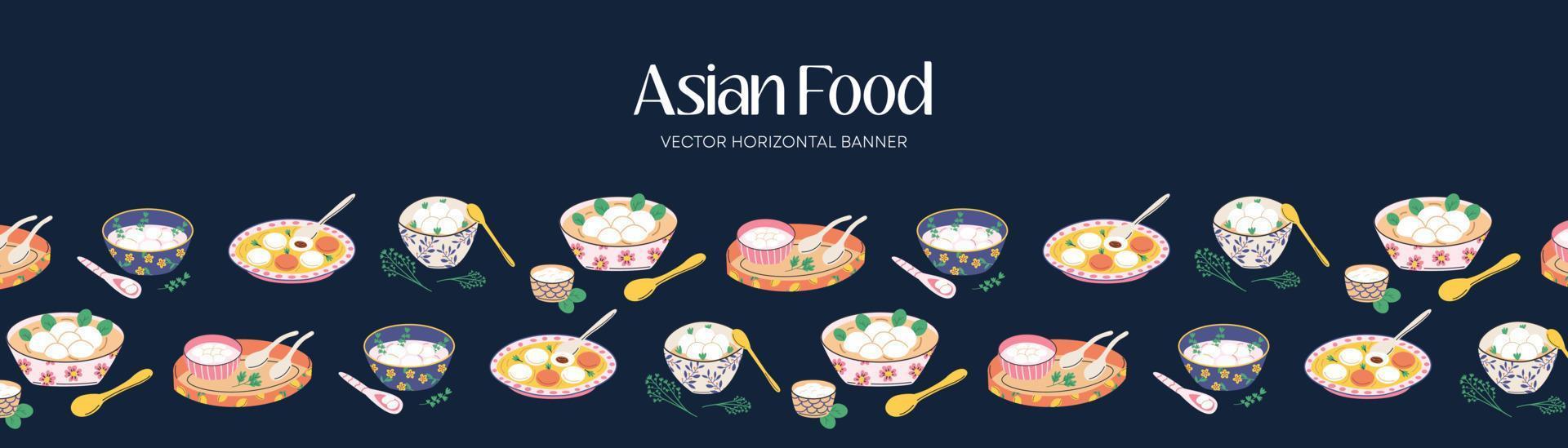 Asian food web banner vector