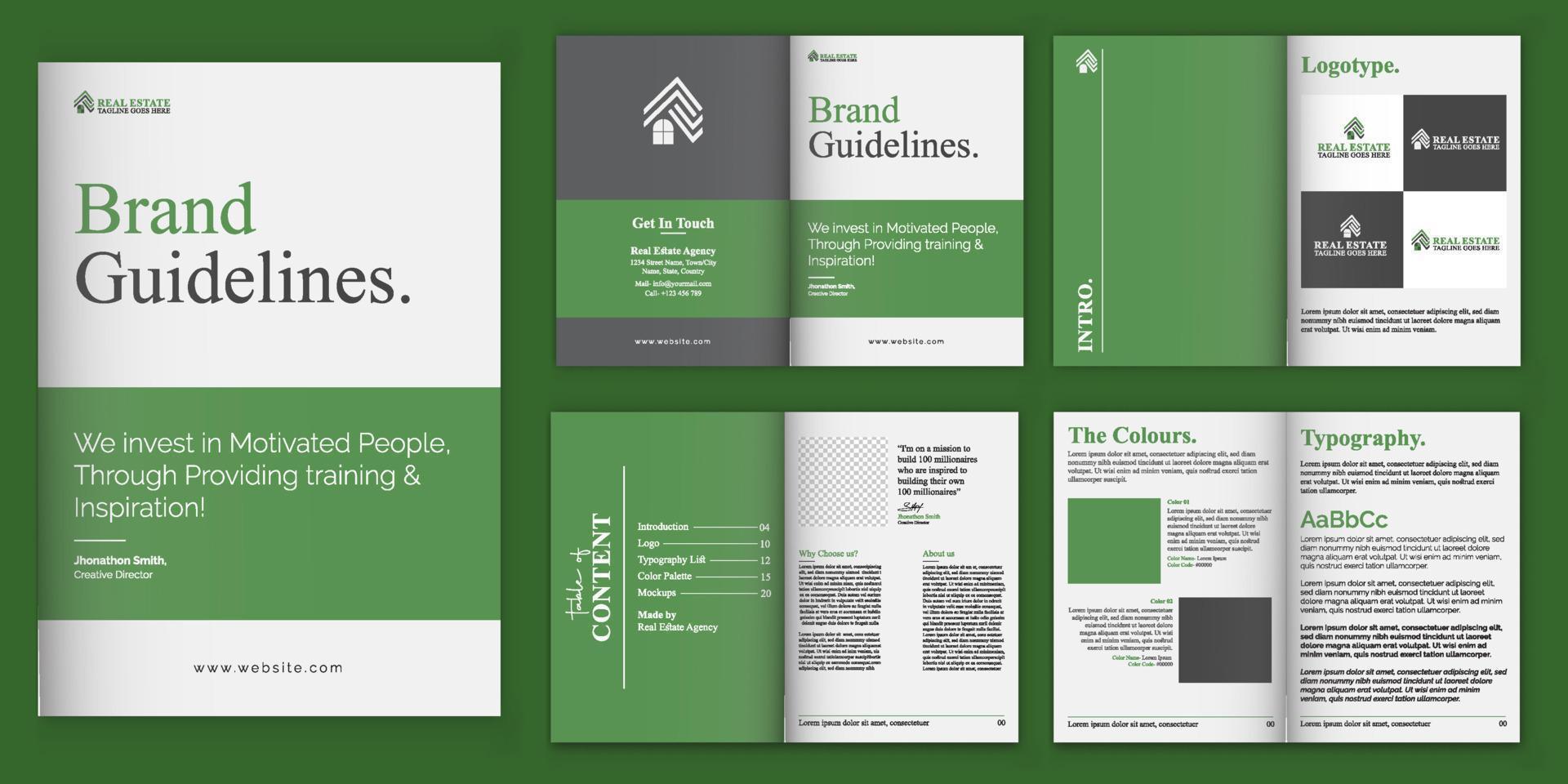 simple green company profile brochure design Brochure template layout design, minimal multipage business brochure template design, annual report, corporate company profile, editable template layout vector