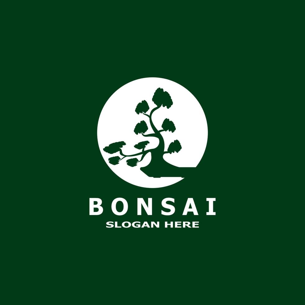 bonsai árbol planta vector logo ilustración