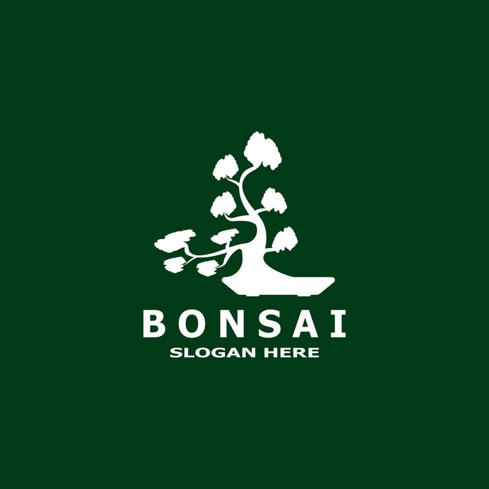 Bonsai Tree Plant Vector Logo Illustration