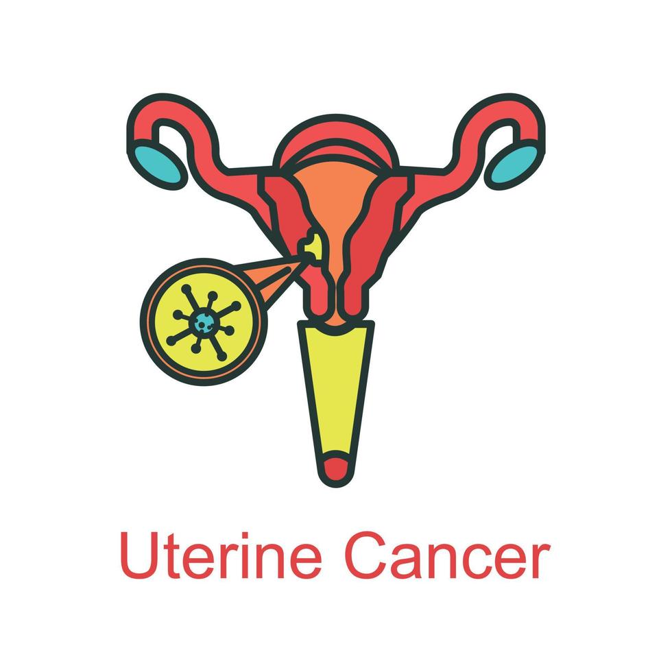 uterine cancer icon flat color vector