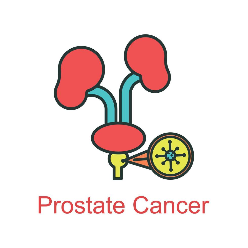 prostate cancer icon flat color 21914520 Vector Art at Vecteezy