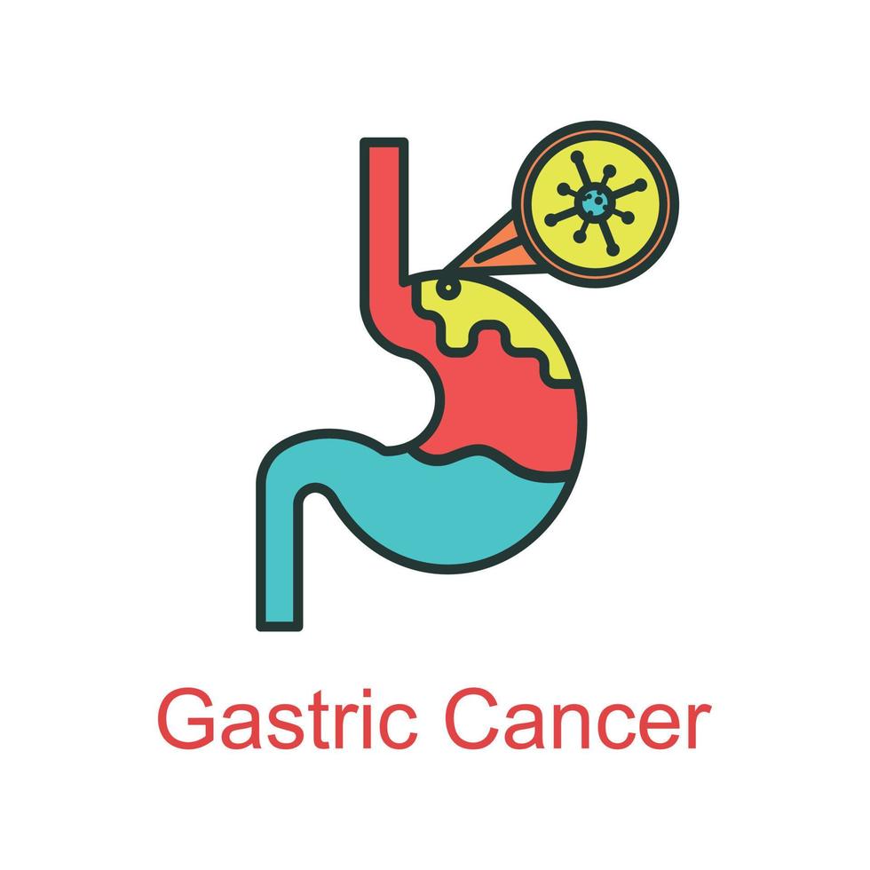 gastric cancer icon flat color vector