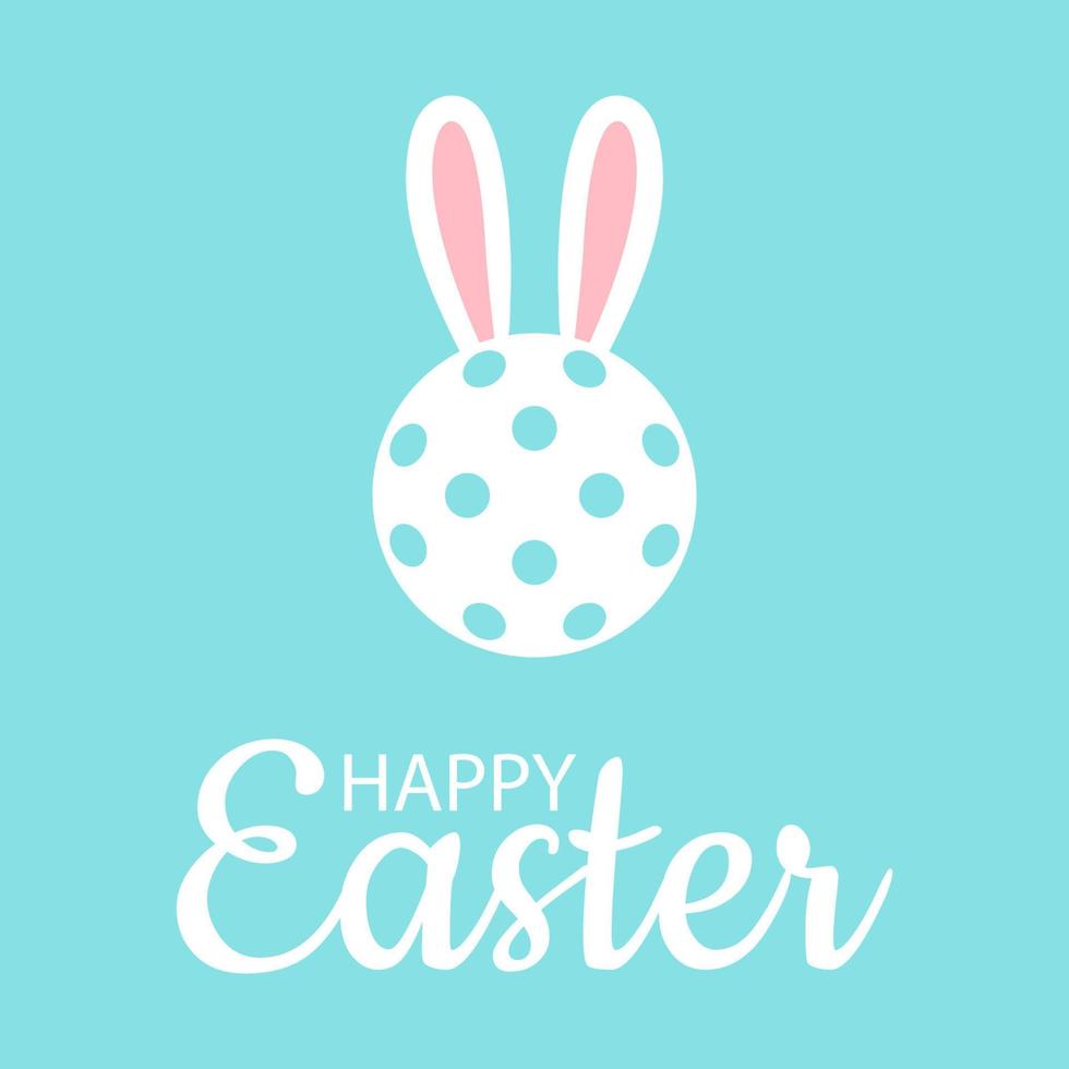 Happy Easter bunny. Pickleball ball with ears rabbit. Cartoon vector illustration.
