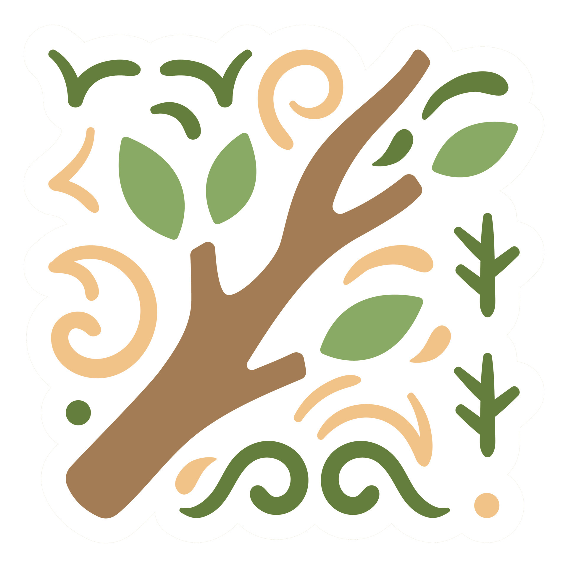 Tree Branch Sticker Design Flat 21914909 Vector Art at Vecteezy