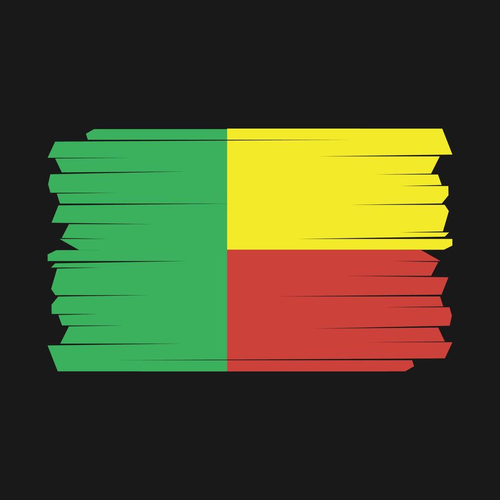 cepillo de bandera de benin vector