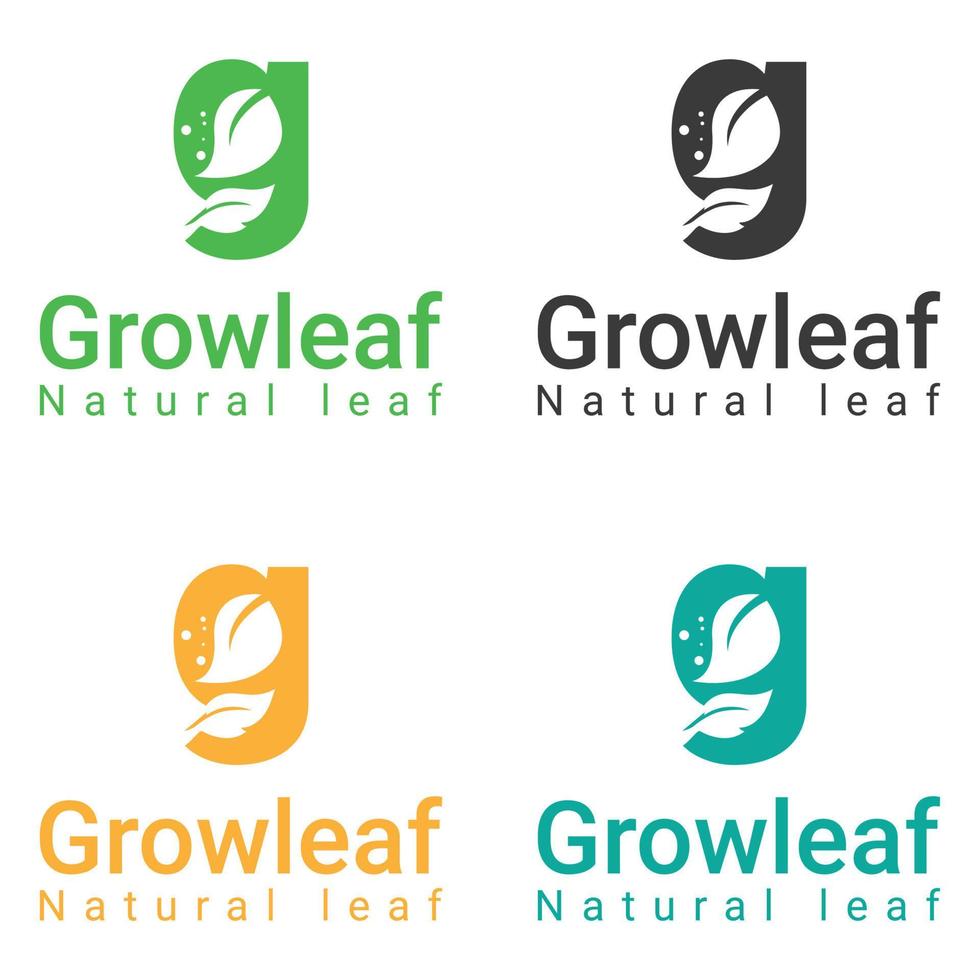 Nature g letter logo - G letter, leaf logo- Grow leaf Logo Template vector
