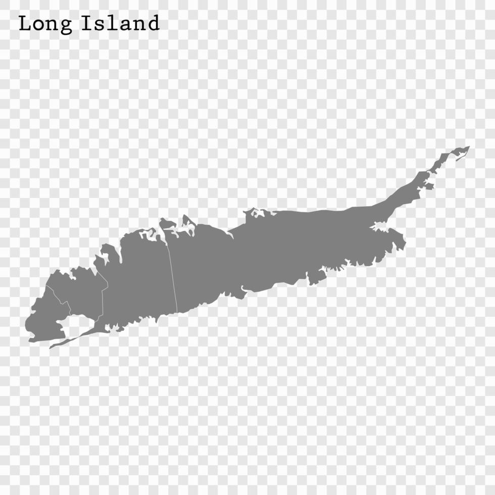 High quality map of Long Island vector