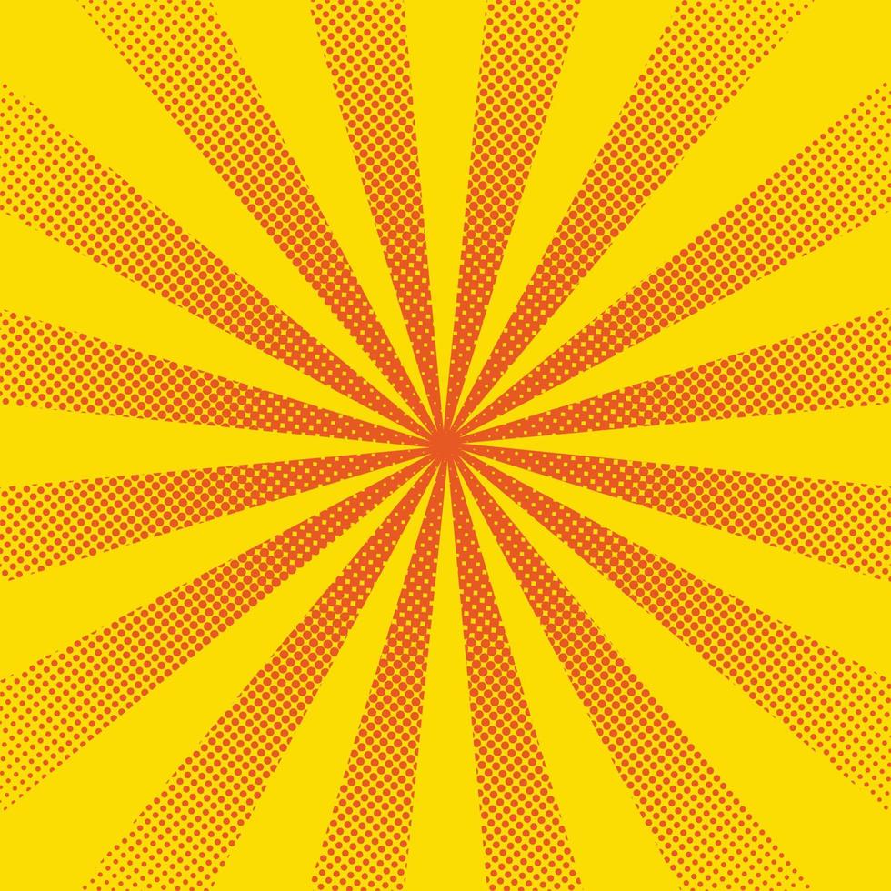 Bright sun rays with yellow dots vector