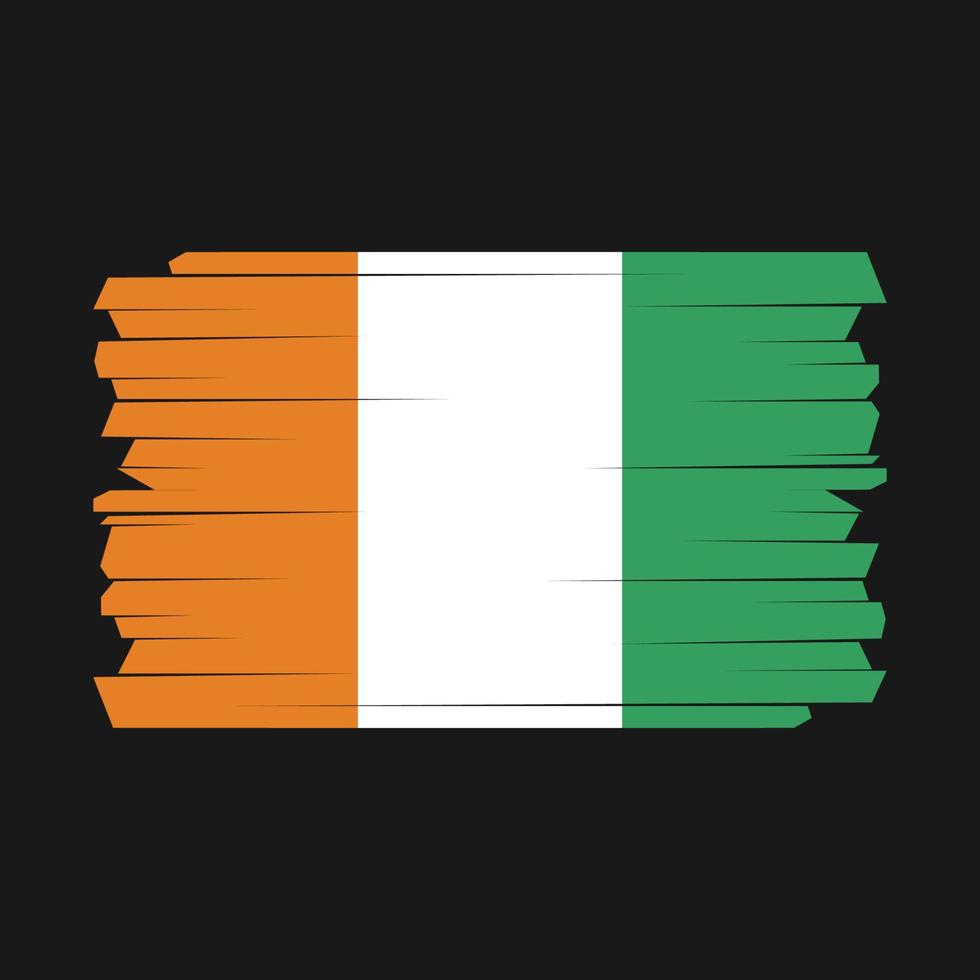 Ivory Coast Flag Brush vector