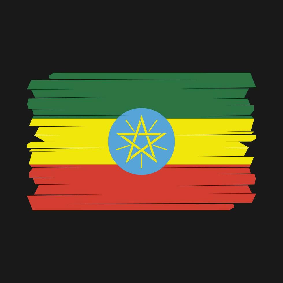 Ethiopia Flag Brush vector