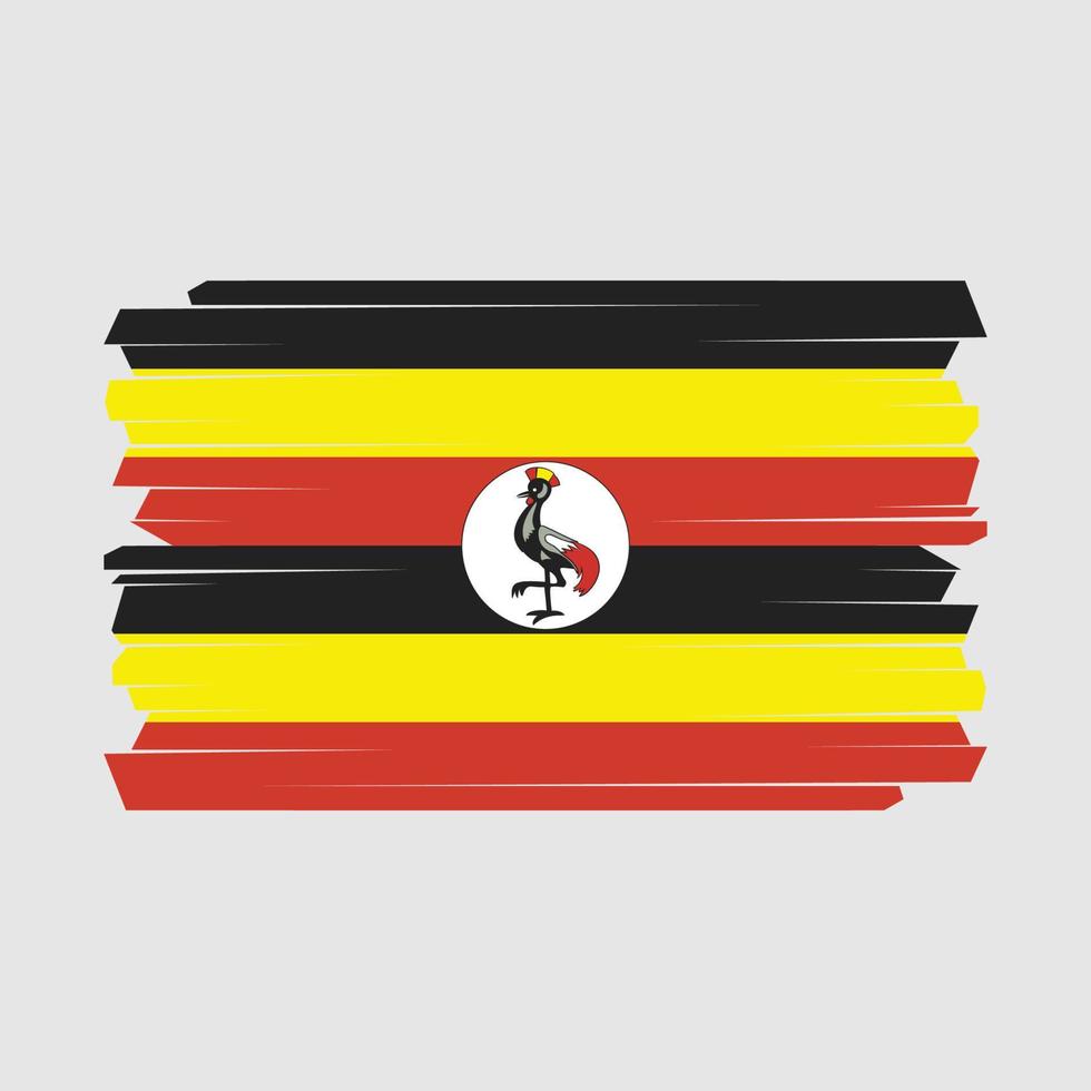 pincel de bandera de uganda vector