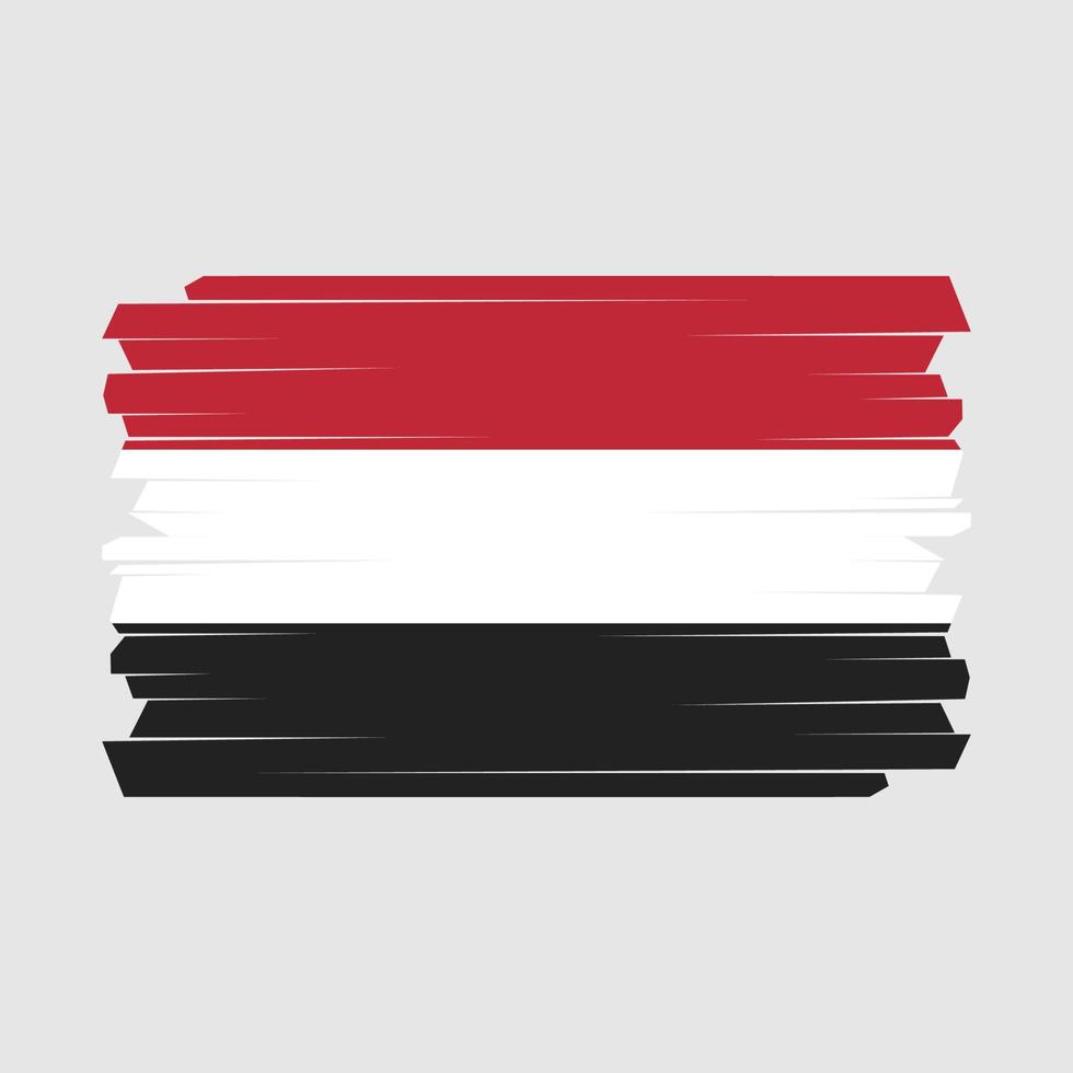 pincel de bandera de yemen vector