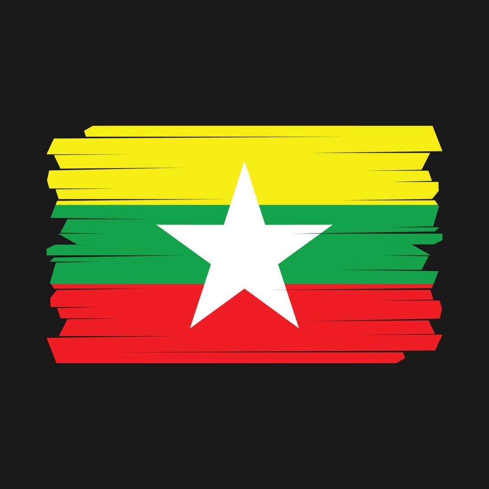 Myanmar Flag Brush vector