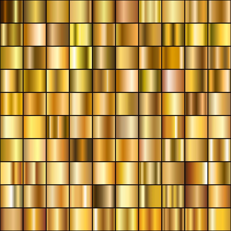 Set of Realistic gold gradients. vector