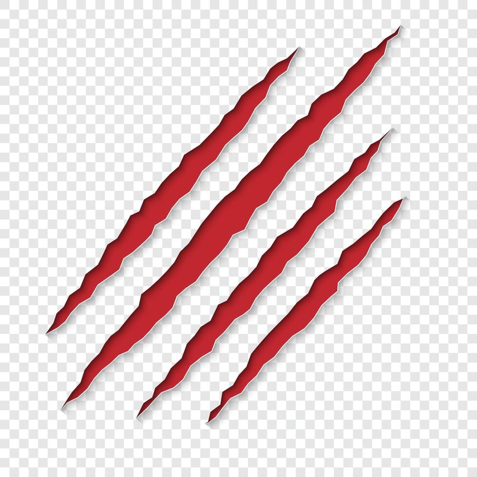 Claws scratches with shadows. vector