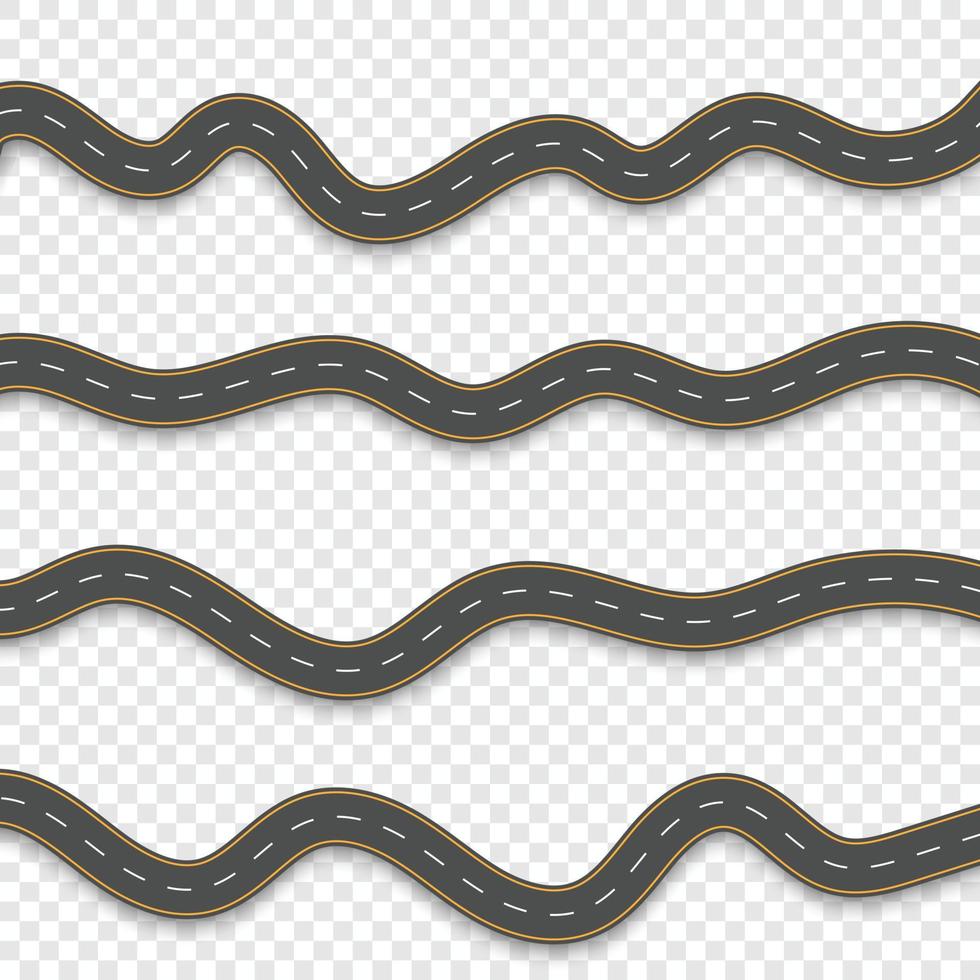 Roads with white stripes vector