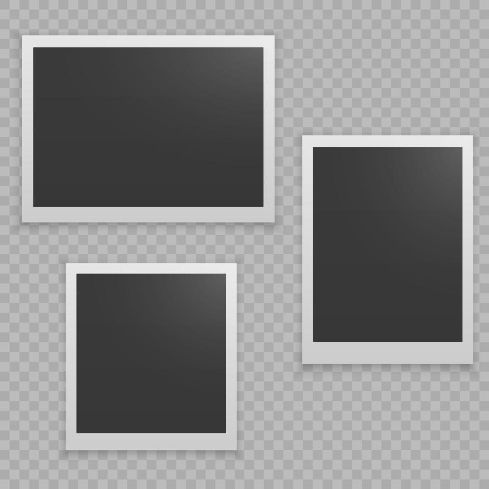 set of Realistic vector photo frame.