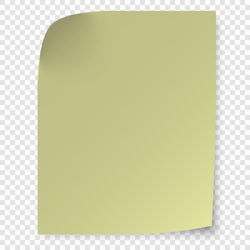 sticky note isolated on transparent background. vector