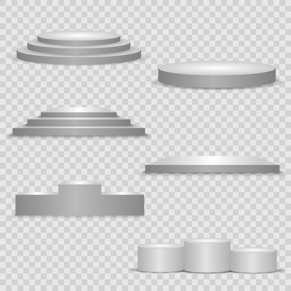 set of pedestal, podium and platform vector