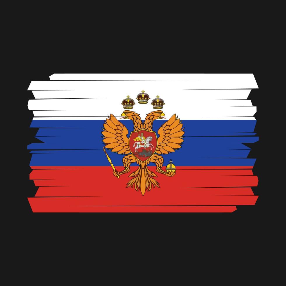 cepillo de bandera de rusia vector