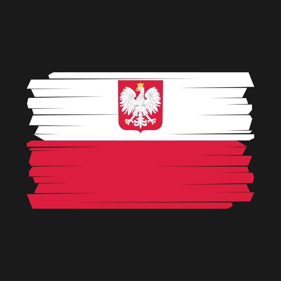 pincel de bandera de polonia vector