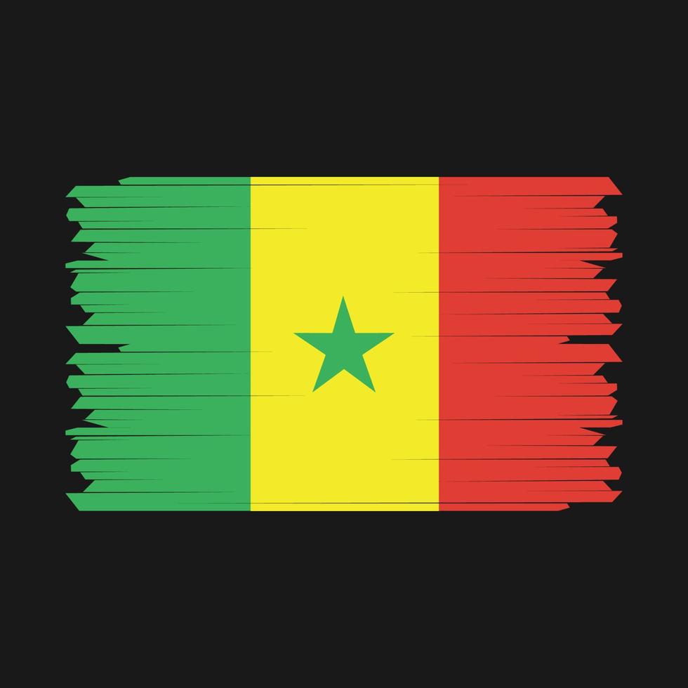 Senegal Flag Brush vector