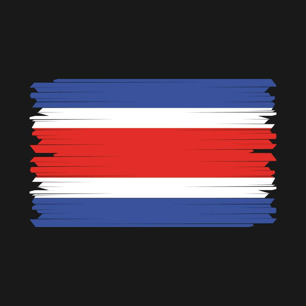 Costa Rica Flag Brush Vector