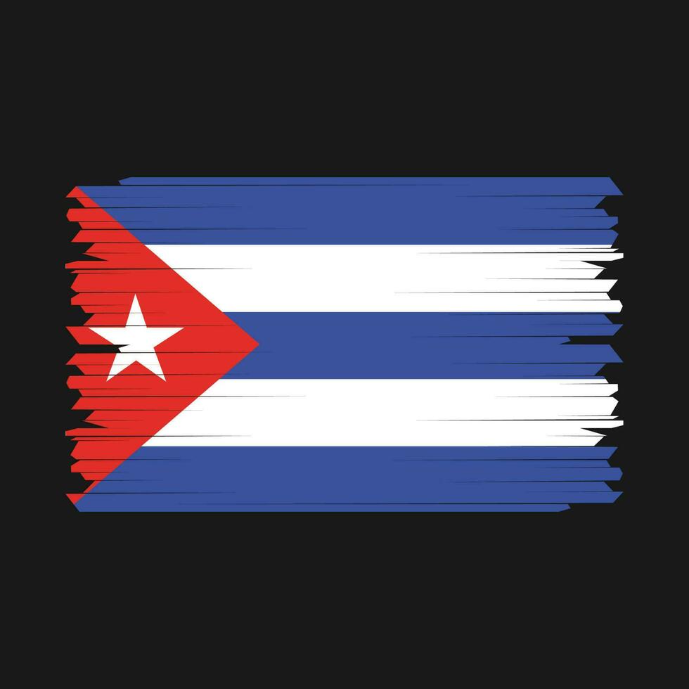 Cuba Flag Brush Vector