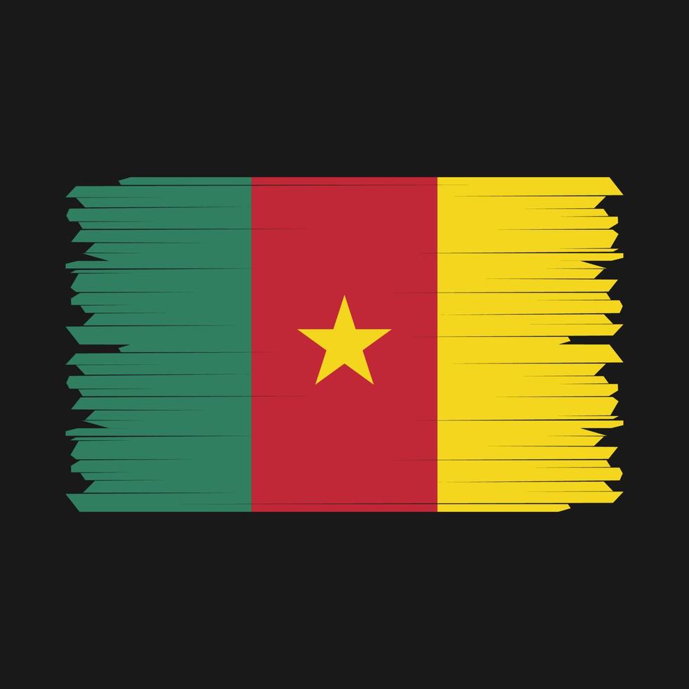 Cameroon Flag Brush Vector