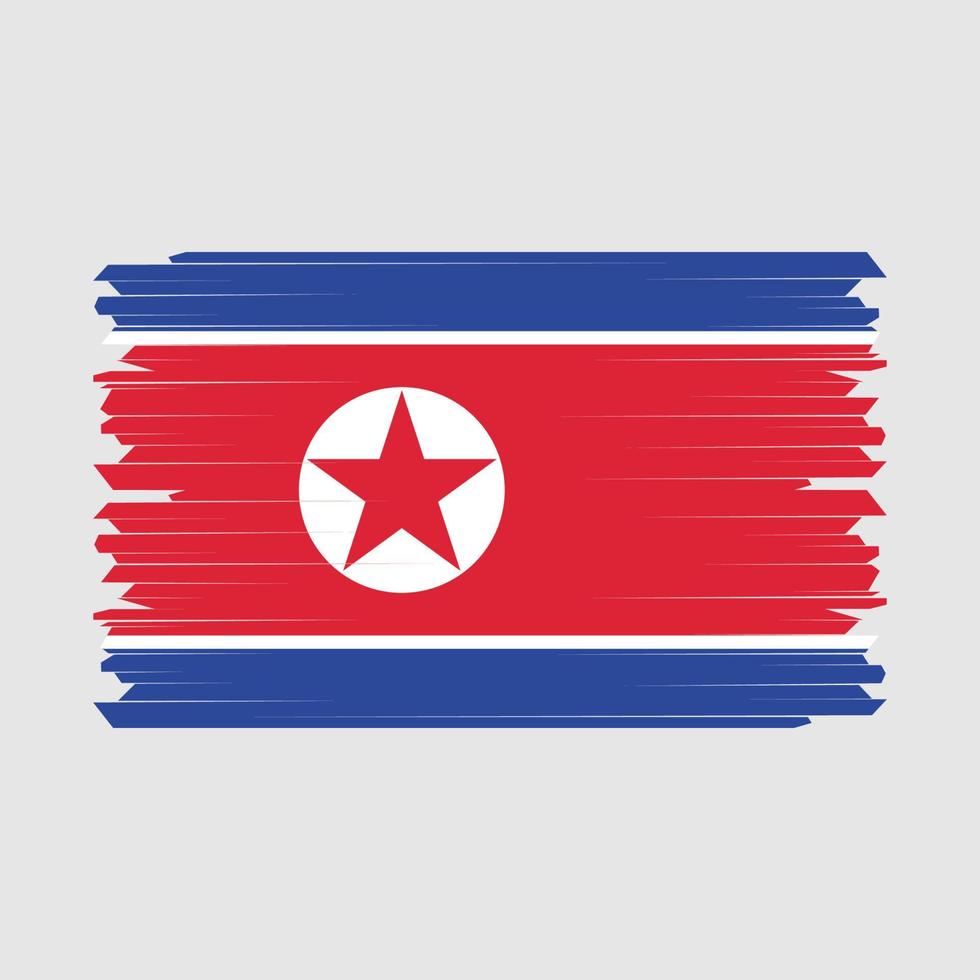 North Korea Flag Brush Vector