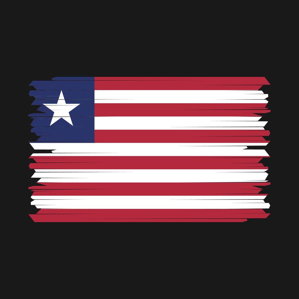 Liberia Flag Brush Vector