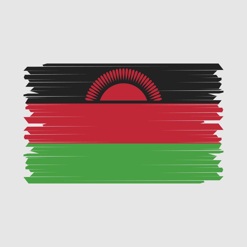 Malawi Flag Brush Vector