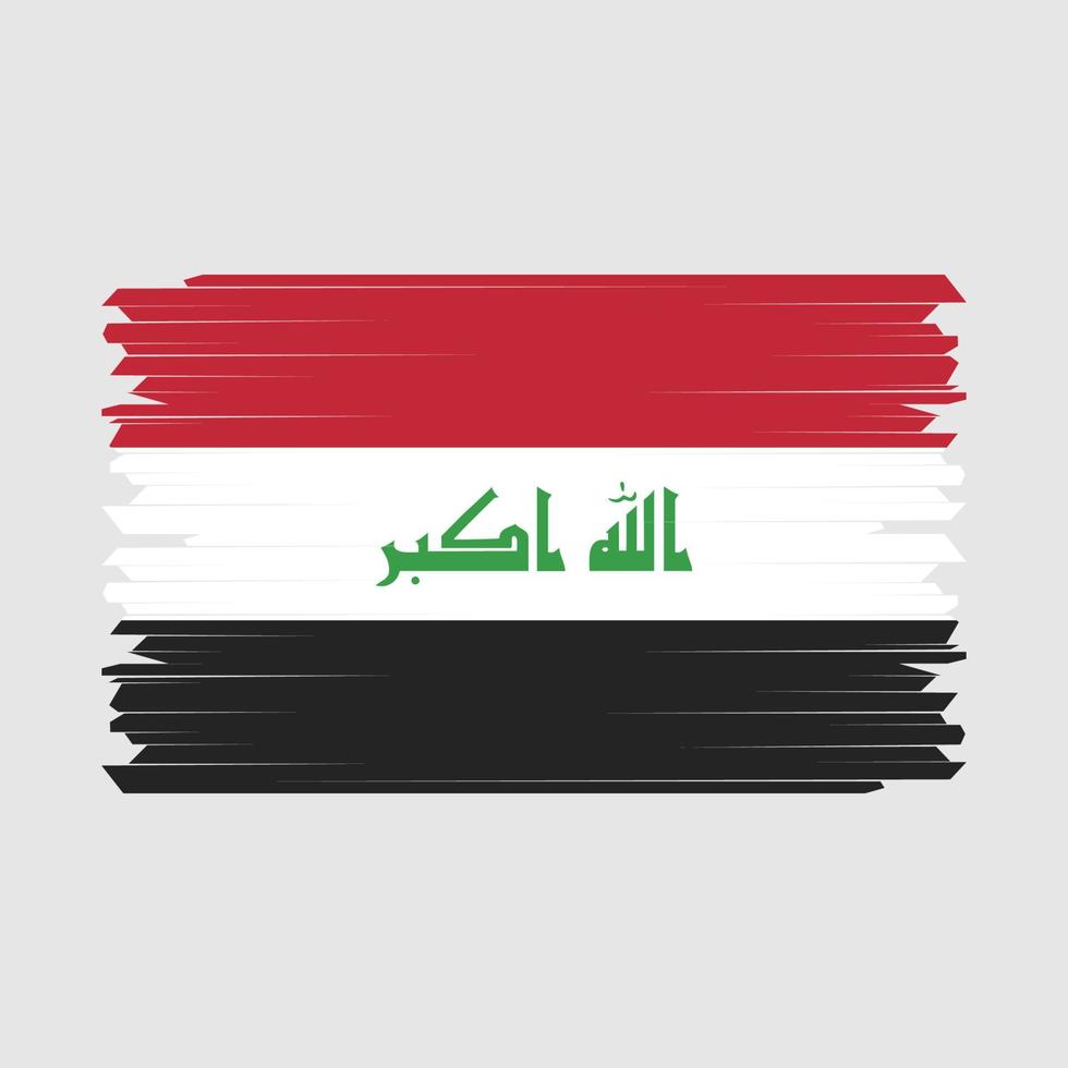 vector de pincel de bandera de irak