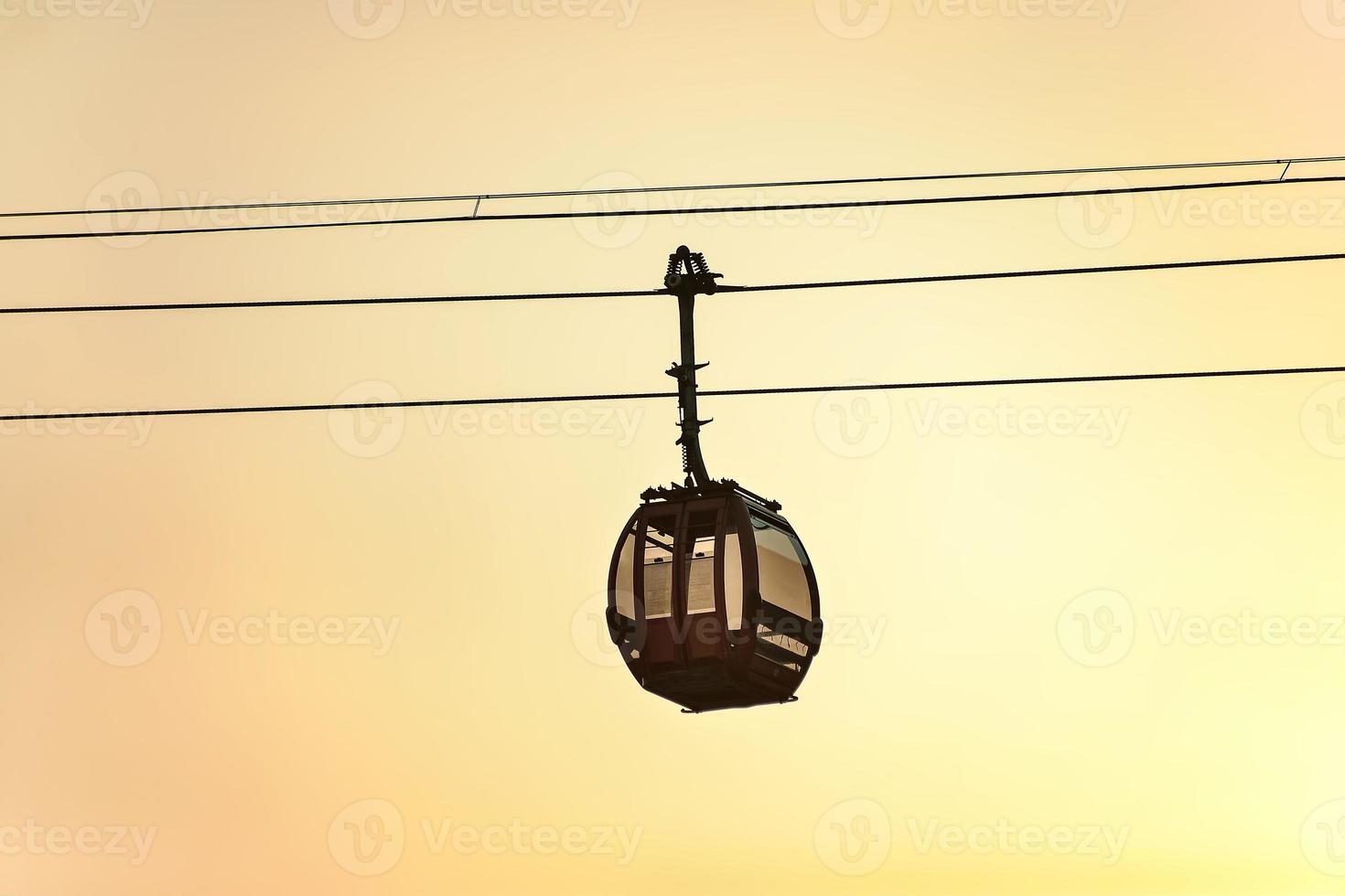 Tianmen Shan cable car is the longest cable car ride in the world, covering a distance of 7,455 meters. The car runs from Zhangjiajie downtown up to Tianmen Shan, China photo