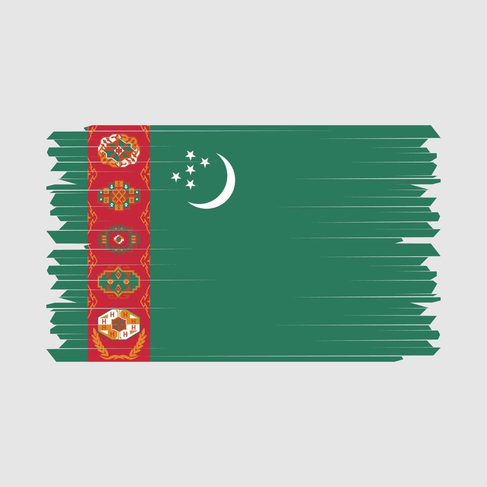 vector de pincel de bandera de turkmenistán