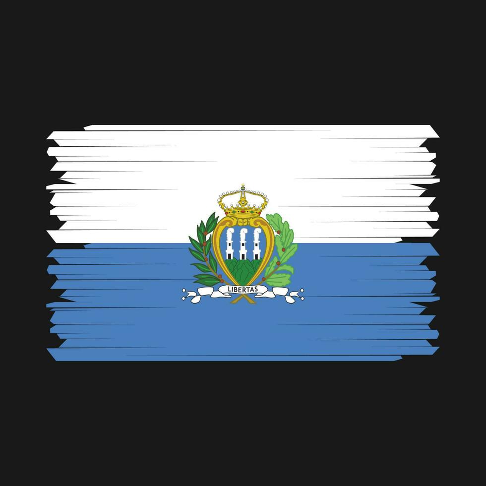 San Marino Flag Brush Vector