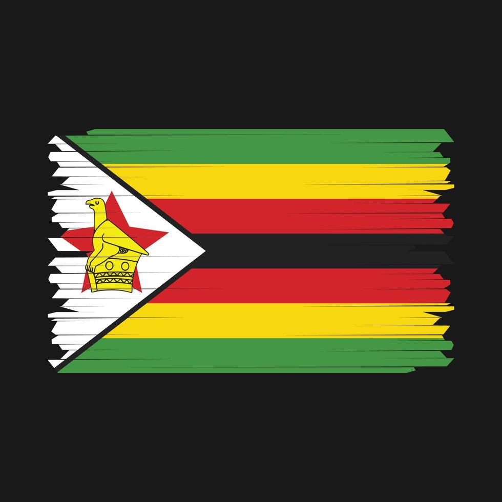 Zimbabwe Flag Brush Vector