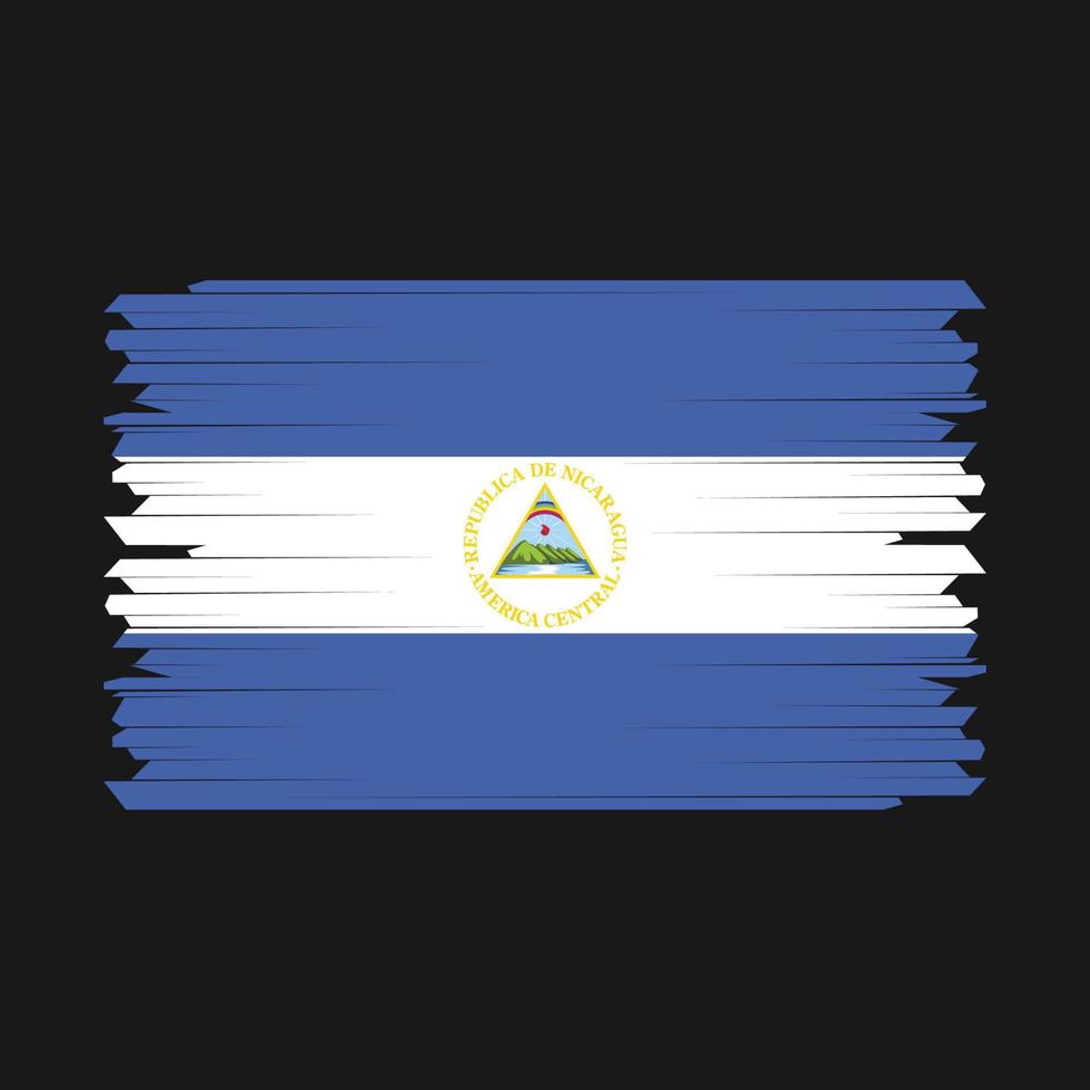 Nicaragua Flag Brush Vector