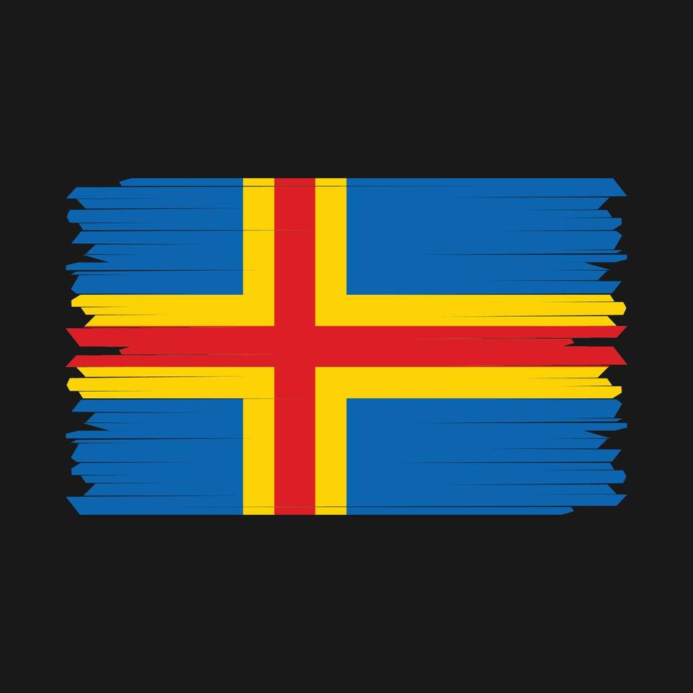 Aland Islands Flag Brush Vector