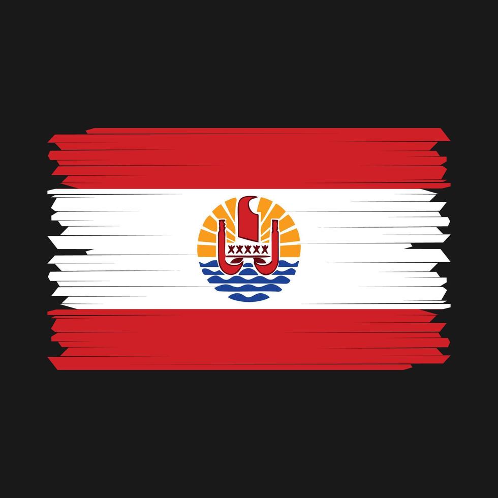 French Polynesia Flag Brush Vector