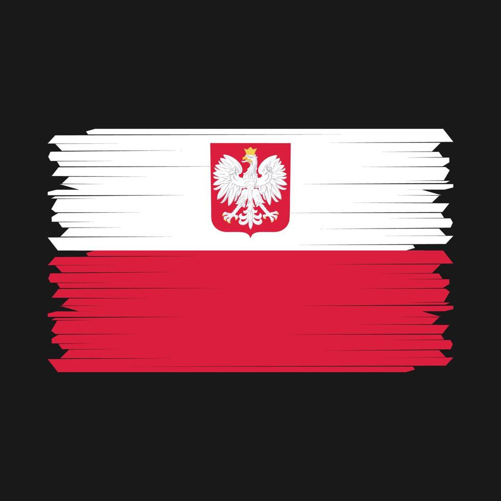 Poland Flag Brush Vector