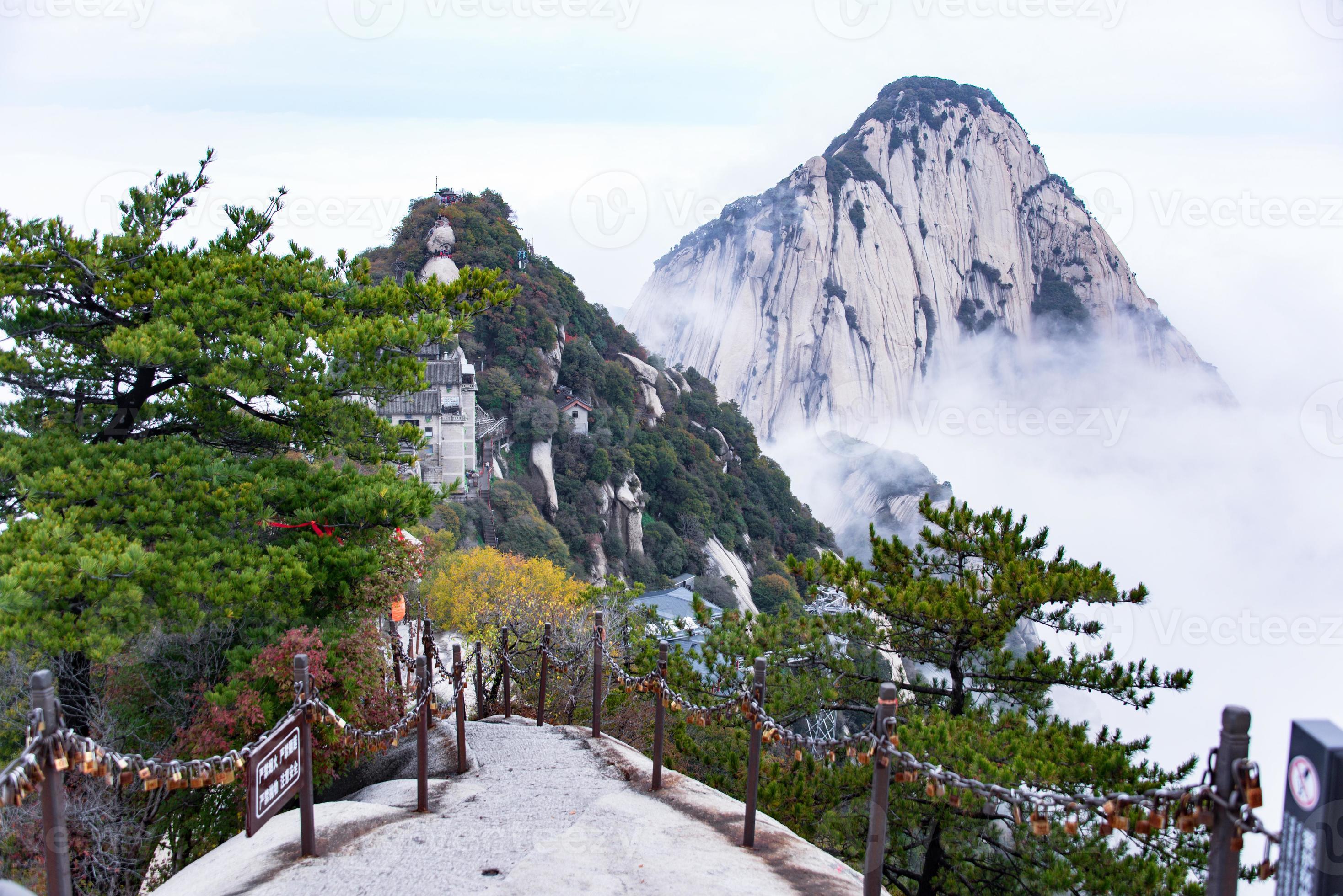 Huashan mountain. The highest of China five sacred mountains, called
