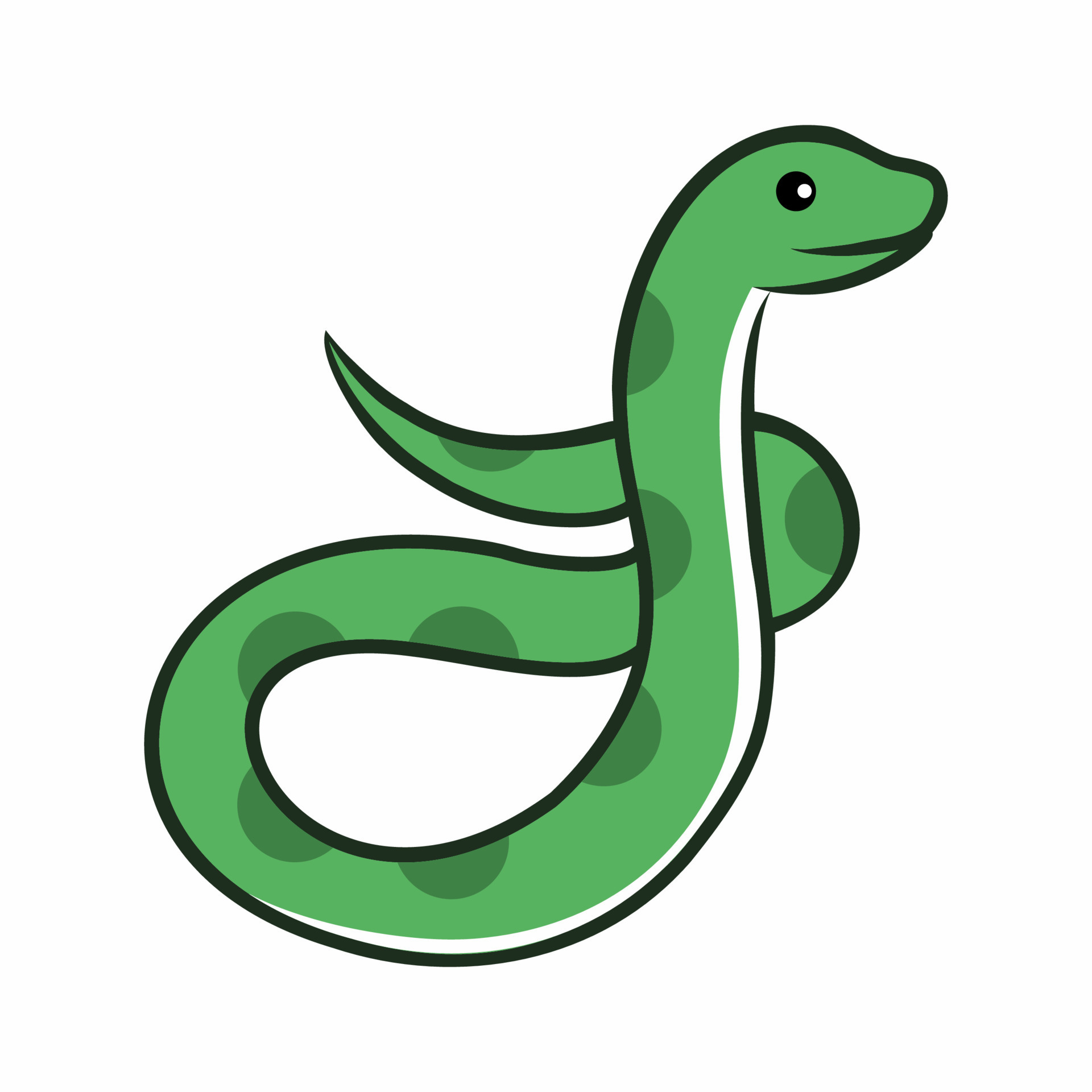 Cute snake on a white background. Vector illustration in cartoon style ...