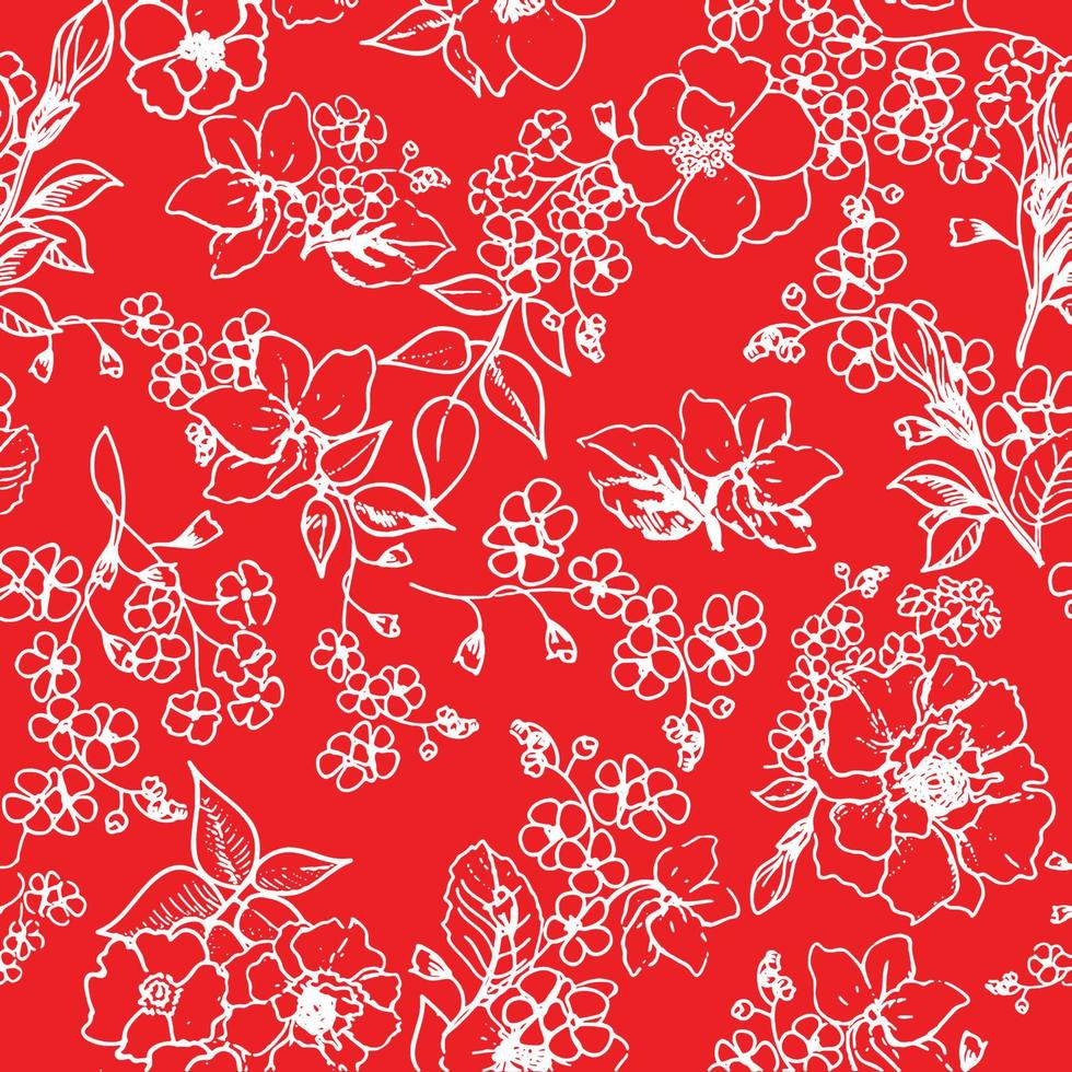 Floral seamless background Decorative flower pattern Floral seamless texture with flowers vector