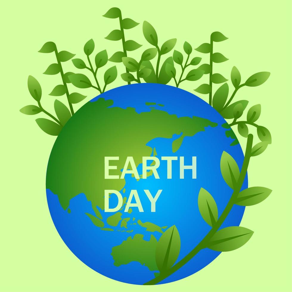 Happy earth day. Vector illustration of earth day design. Design for earth day celebration or environmental concerns. Green world of nature