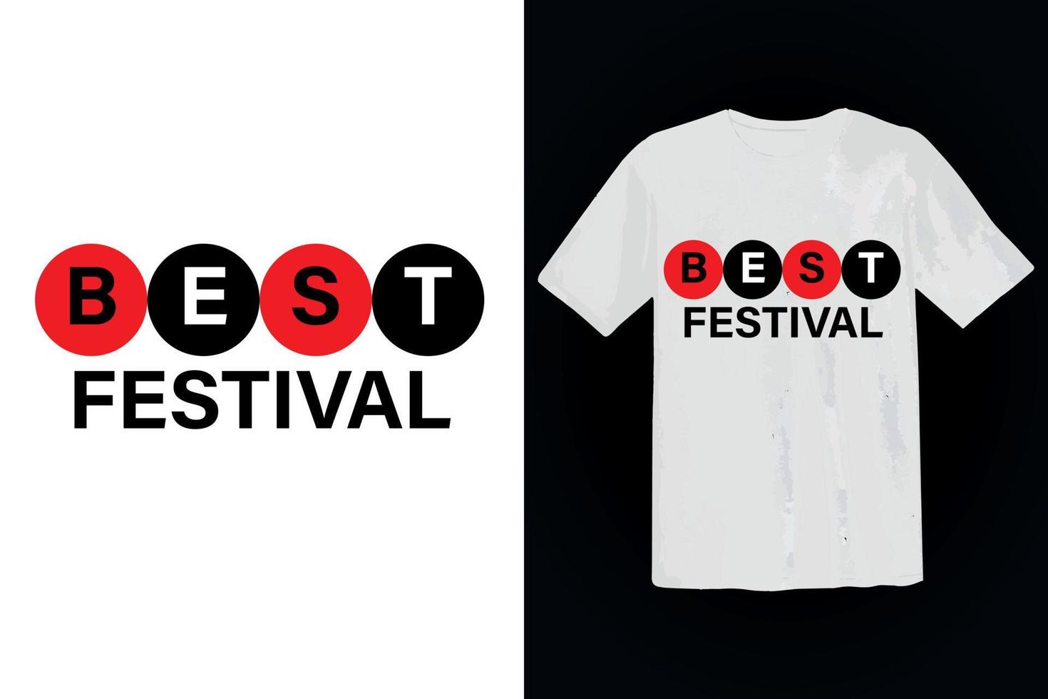 festival typography t shirt design template vector mockup illustration