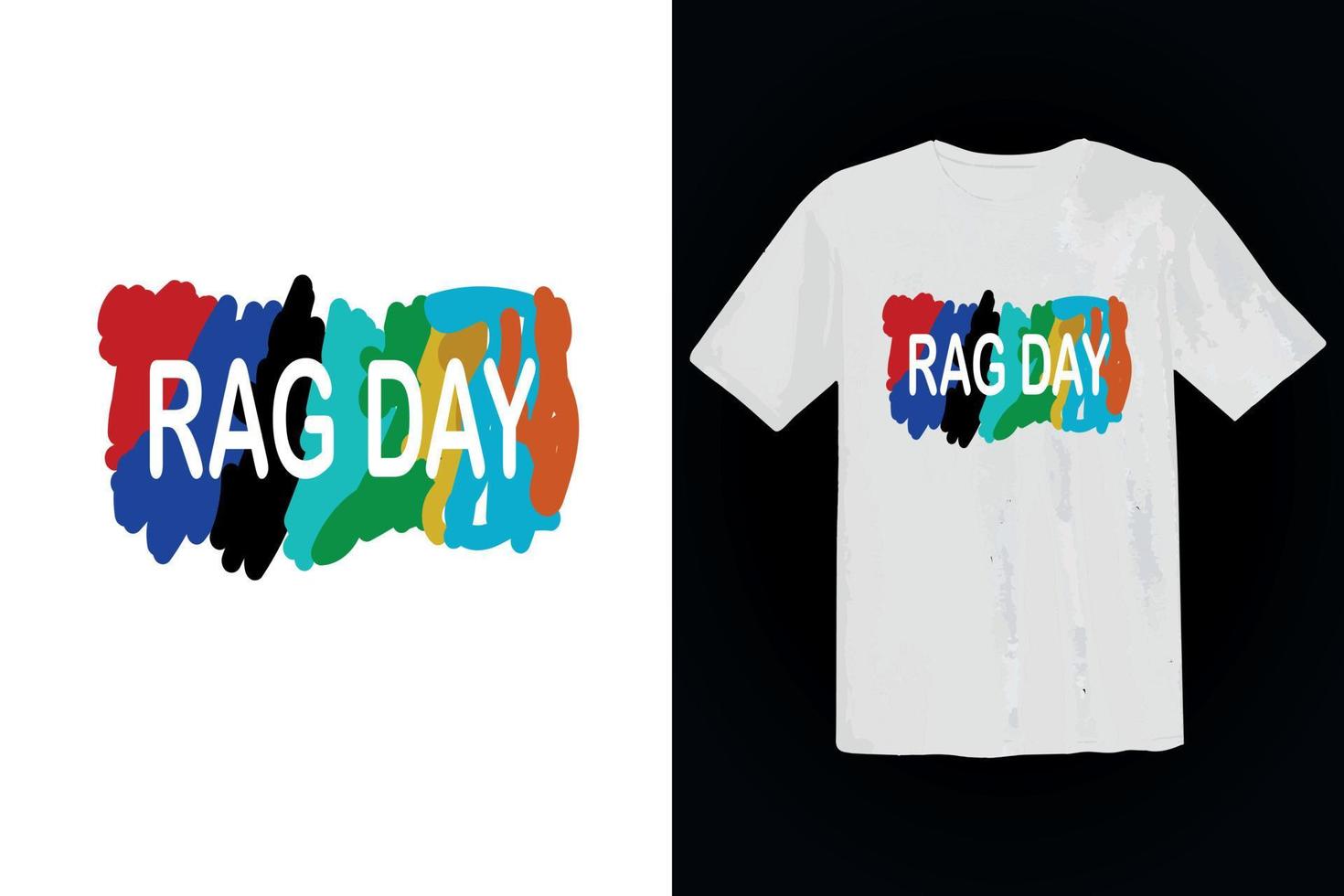 rag day typography t shirt design template vector mockup illustration