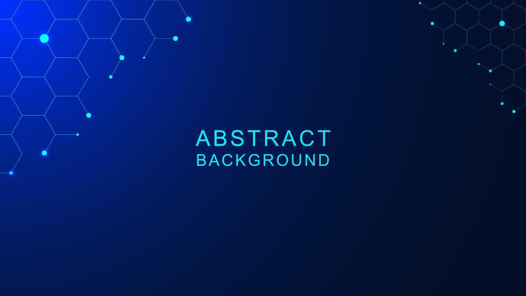 Abstract hexagonal for technology concept with glowing particle on dark blue background. Modern technology futuristic digital pattern. Vector illustration.