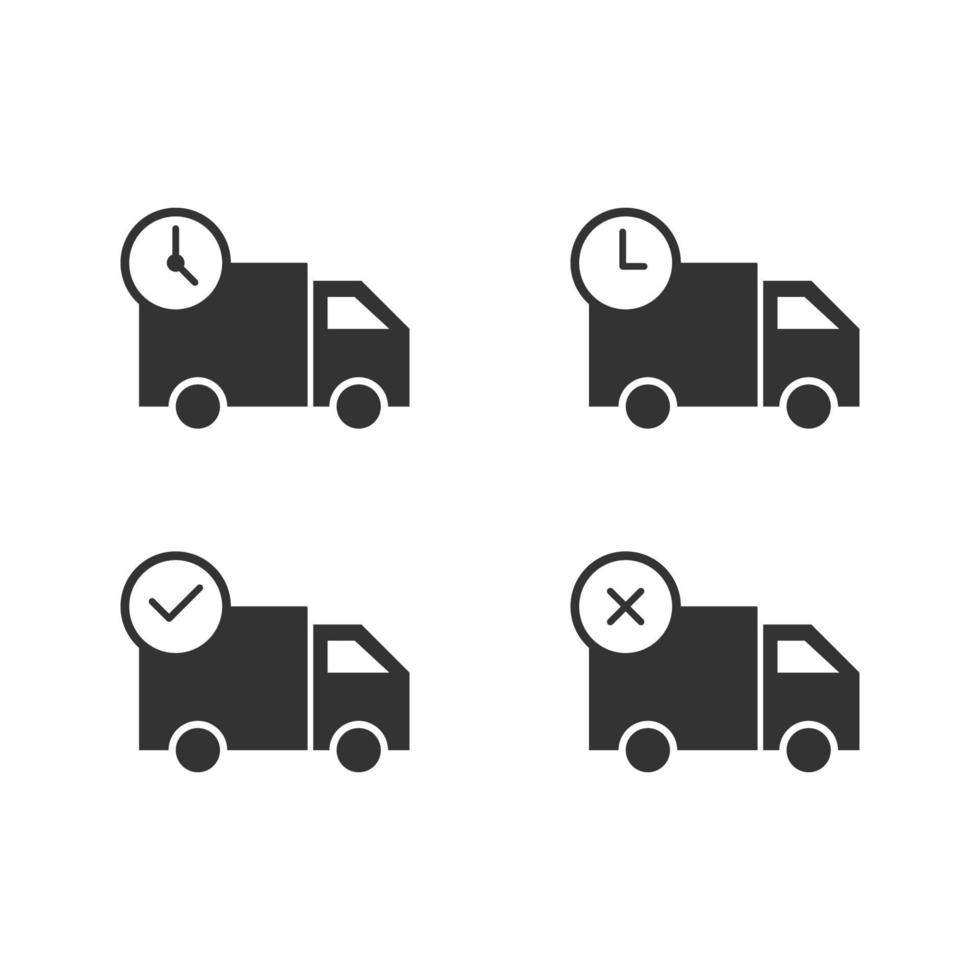 Set of delivery truck icon. transportation icon flat style isolated on white background. vector